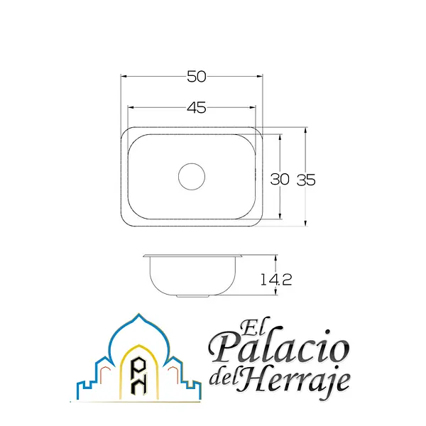 Lavaplatos Sencillo 50x35 Vital E - Socoda