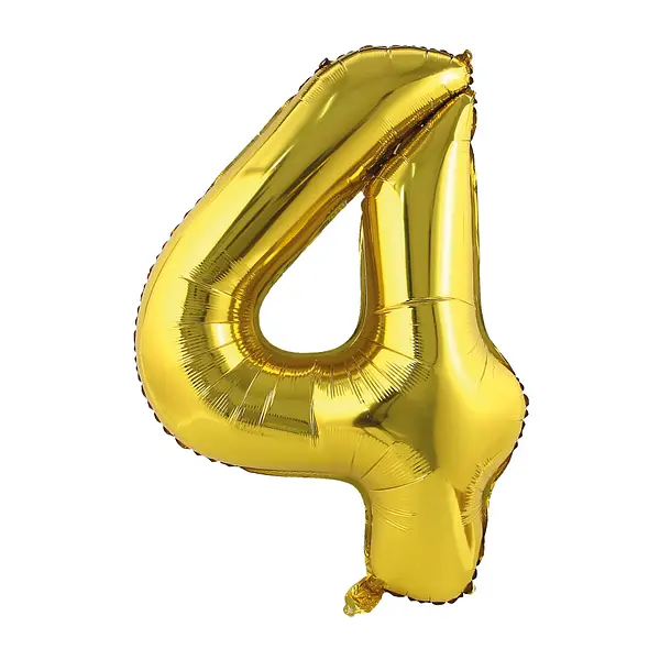 Globo Metalizado Numero 4 Dorado Mate