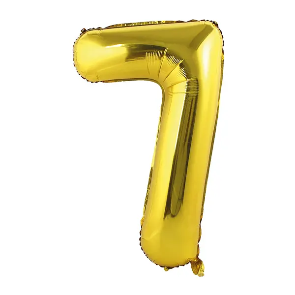 Globo Metalizado Numero 7 Dorado Mate