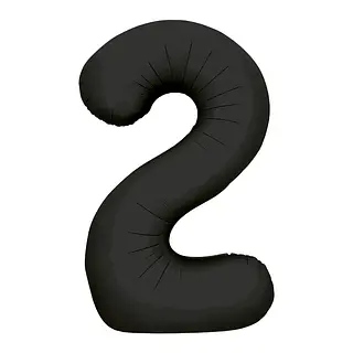Globo Metalizado Numero 2 Negro Mate