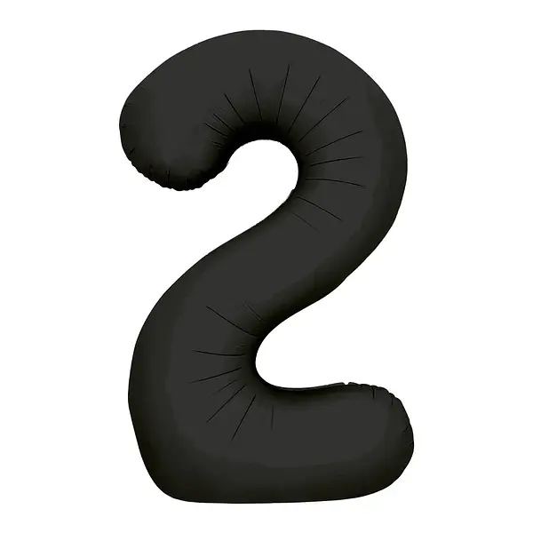 Globo Metalizado Numero 2 Negro Mate