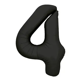 Globo Metalizado Numero 4 Negro Mate