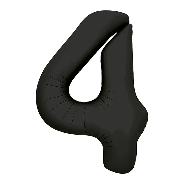 Globo Metalizado Numero 4 Negro Mate