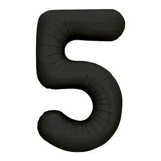Globo Metalizado Numero 5 Negro Mate