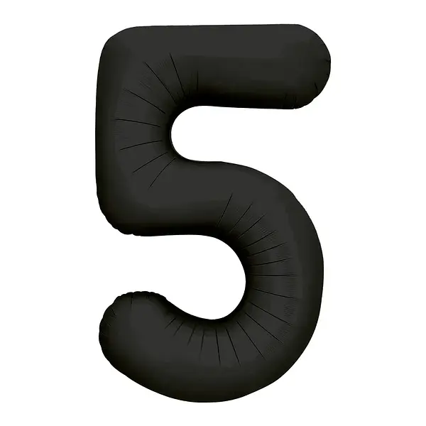 Globo Metalizado Numero 5 Negro Mate