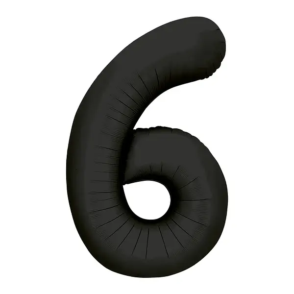 Globo Metalizado Numero 6 Negro Mate