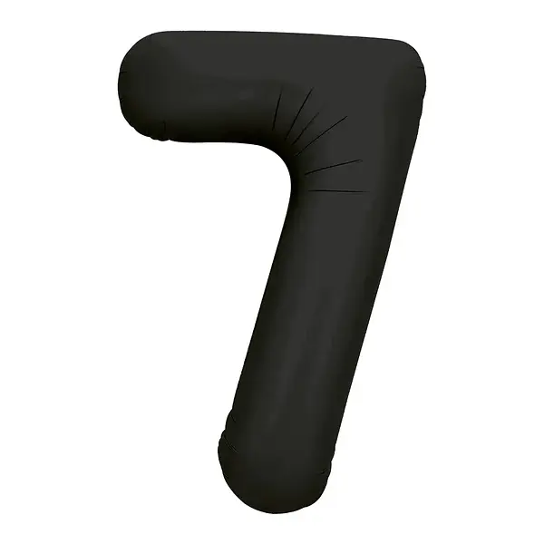 Globo Metalizado Numero 7 Negro Mate