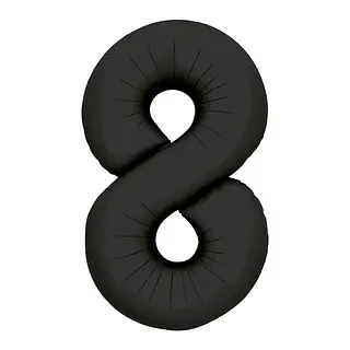 Globo Metalizado Numero 8 Negro Mate