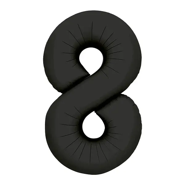 Globo Metalizado Numero 8 Negro Mate