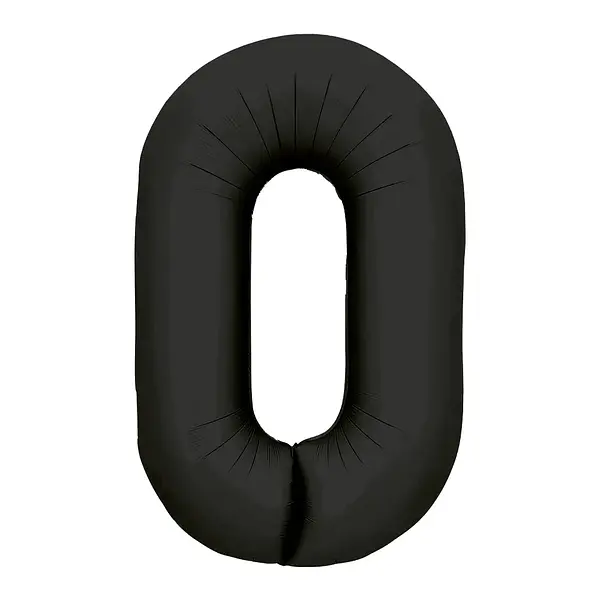 Globos Metalizado Numero 0 Negro Mate