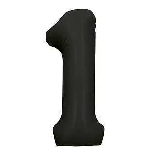 Globo Metalizado Numero 1 Negro Mate