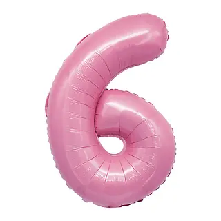 Globo Metalizado Numero 6 Rosado