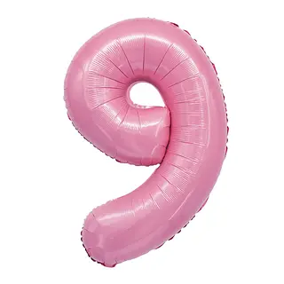 Globo Metalizado Numero 9 Rosado