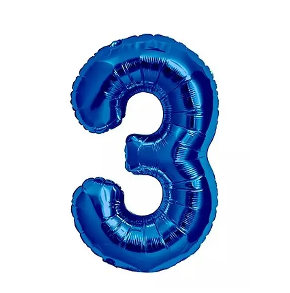 Globo Metalizado Numero 3 Azul
