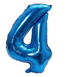 Globo Metalizado Numero 4 Azul
