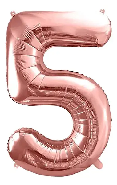 Globo Metalizado Numero 5 Oro Rosa
