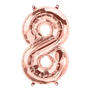 Globo Metalizado Numero 8 Oro Rosa