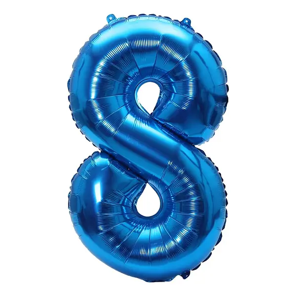 Globo Metalizado Numero 8 Azul