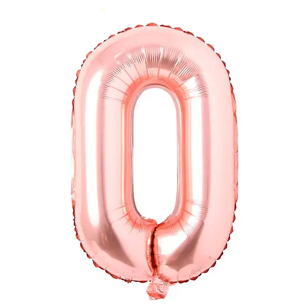 Globo Metalizado Numero 0 Oro Rosa