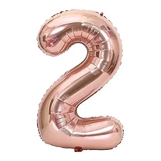 Globo Metalizado Numero 2 Oro Rosa