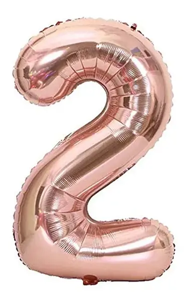 Globo Metalizado Numero 2 Oro Rosa