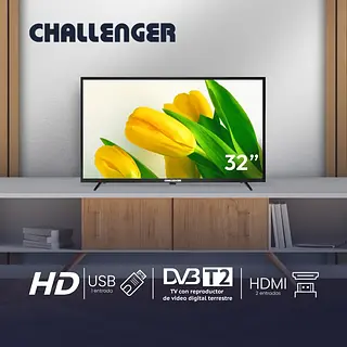 Televisor Challenger 32” Led Hd – Modelo Led32k88 T2 Negro