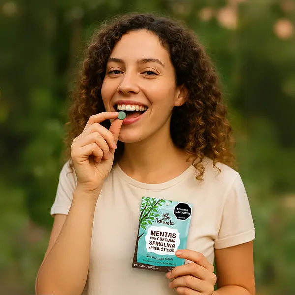 Mentas Sin Azúcar Con Cúrcuma - Spirulina - Prebióticos
