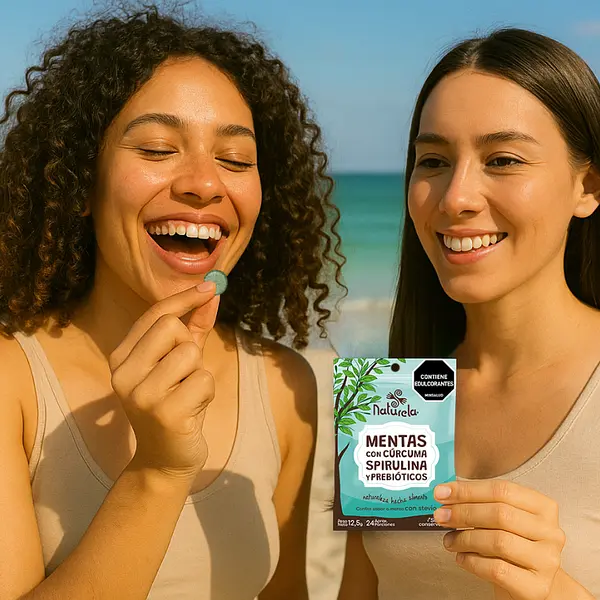 Mentas Sin Azúcar Con Cúrcuma - Spirulina - Prebióticos