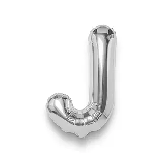 Globo Metalizado Letra J Plateado