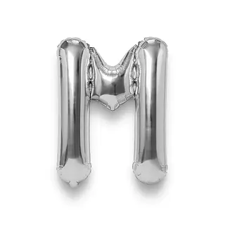 Globo Metalizado Letra M Plateado