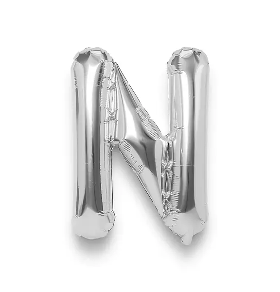 Globo Metalizado Letra N Plateado
