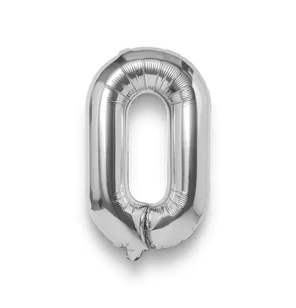 Globo Metalizado Letra O Plateado
