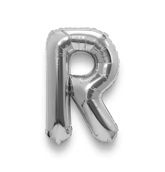 Globo Metalizado Letra R Plateado