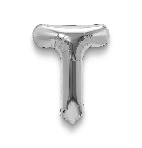 Globo Metalizado Letra T Plateado