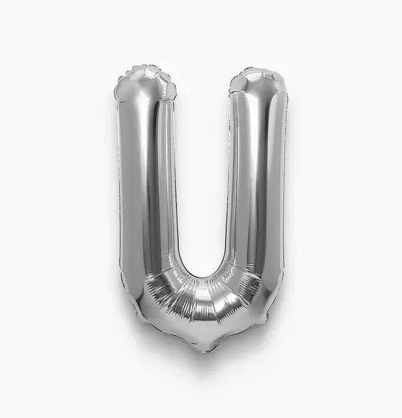 Globo Metalizado Letra U Plateado