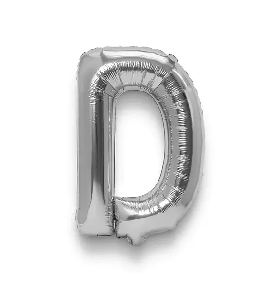 Globo Metalizado Letra D Plateado