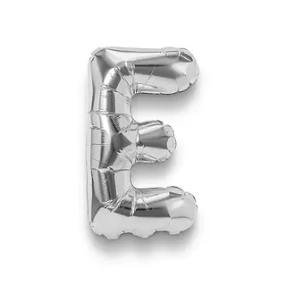 Globo Metalizado Letra E Plateado