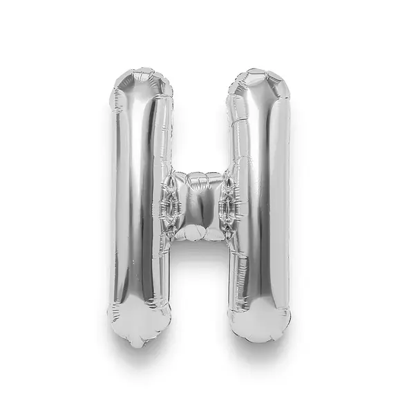 Globo Metalizado Letra H Plateado
