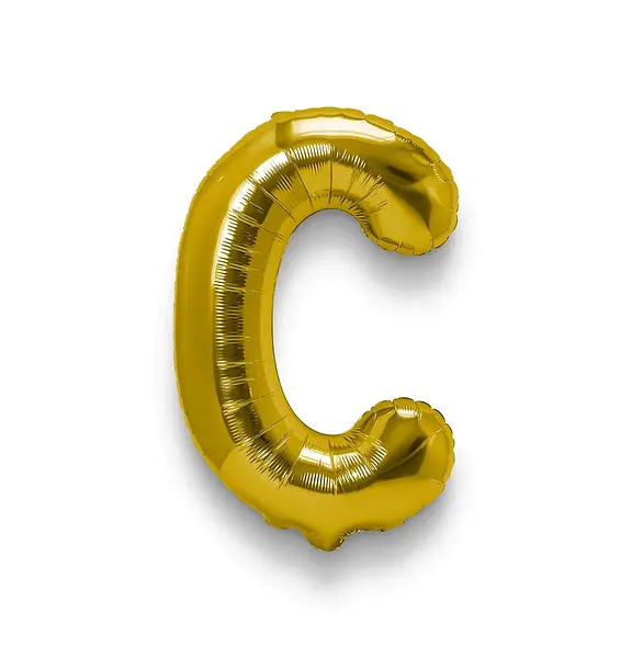 Globo Metalizado Letra C Dorado