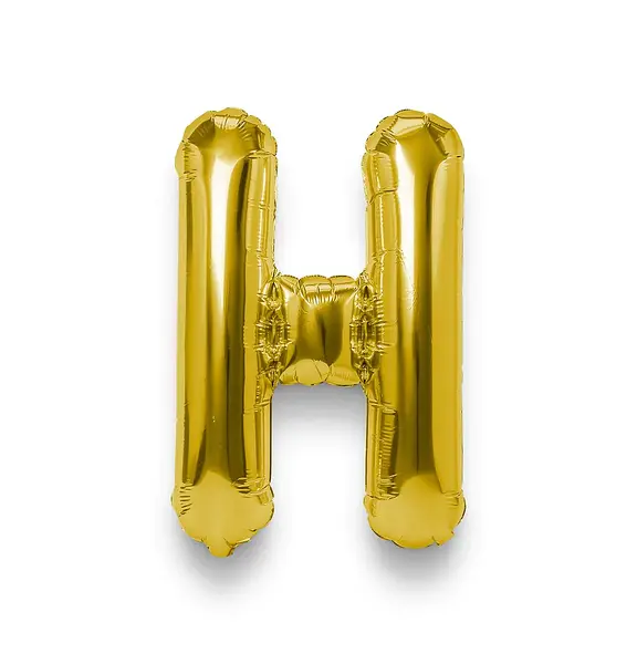 Globo Metalizado Letra H Dorado