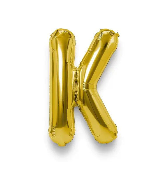 Globo Metalizado Letra K Dorado