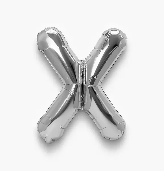 Globo Metalizado Letra X Plateado