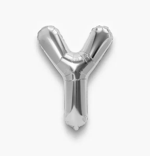 Globo Metalizado Letra Y Plateado