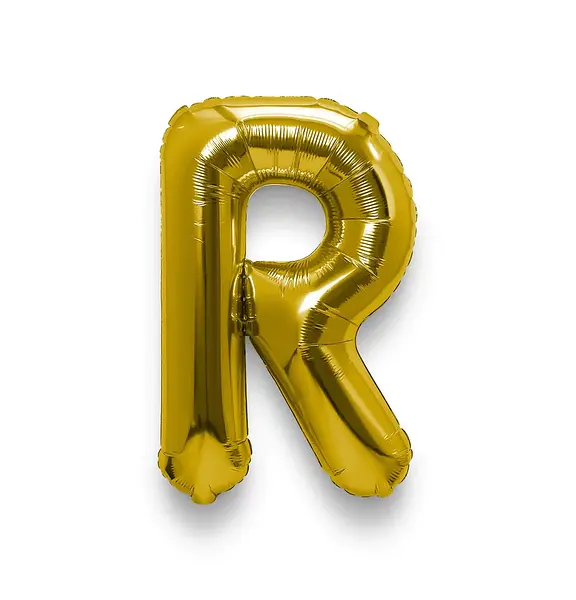 Globo Metalizado Letra R Dorado