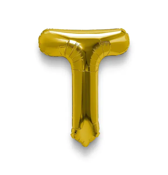 Globo Metalizado Letra T Dorado