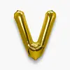 Globo Metalizado Letra V Dorado