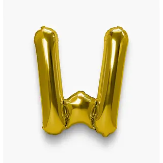 Globo Metalizado Letra W Dorado