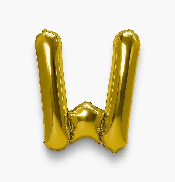 Globo Metalizado Letra W Dorado