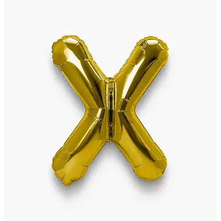 Globo Metalizado Letra X Dorado