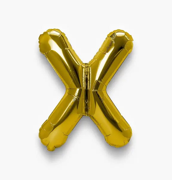 Globo Metalizado Letra X Dorado